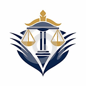 The image showcases the logo of a law firm, designed to represent trust, professionalism, and expertise in legal matters, Generate