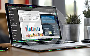 Business Analytics Dashboard on Modern Laptop