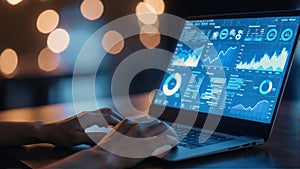 Advanced Data Analytics Dashboard on Laptop