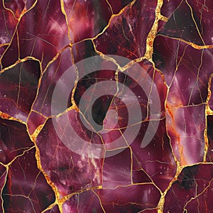 Pink Crackled Marble Seamless Pattern