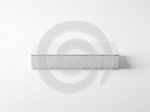 A minimalist white rectangular object on a plain background