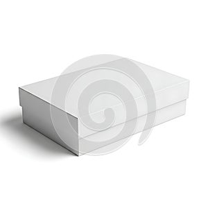 A pristine white rectangular box with a lid, standing alone against a plain background