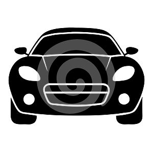 Sleek Sports Car Front View Silhouette Vector Illustration for Automotive Design photo