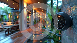 Outdoor Security Camera in a Modern Home Setting - Generative AI