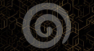 Golden geometric network on a dark backdrop