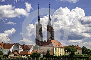 Gothic Spires and Cotton Clouds photo