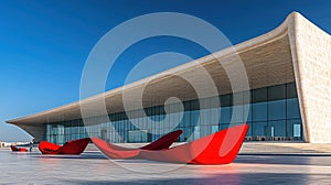 Artistic Design and Architecture: A Modern Building\'s Unique Features and Versatility for Commercial and Editorial Use w photo