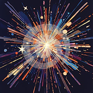 Vibrant Firework Explosion photo