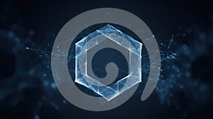 glowing geometric hexagon network design