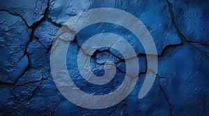 Cracked Blue Surface Texture with Deep Cracks and Rough Surface