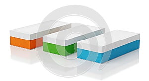 Colorful Boxes Isolated on White Background, Packaging Design