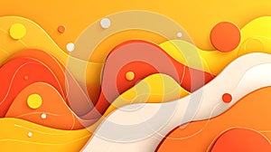 Abstract Orange, Yellow, and White Wave Design