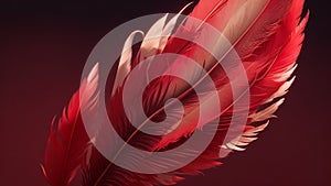 An image that showcases a vibrant and delicate red feather