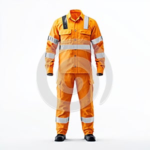 Mockup of Construction Uniform Highlighting Durability and Safety Features