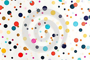 Colorful Polka Dot Pattern on White Background