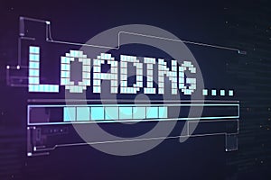 Futuristic Pixelated Loading Screen Interface Design