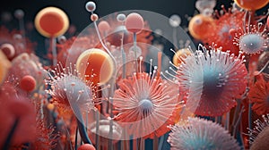 Microscopic world of microorganisms and viruses