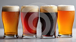 Variety of Beer Styles in Glasses