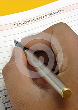 Personal Data in a diary