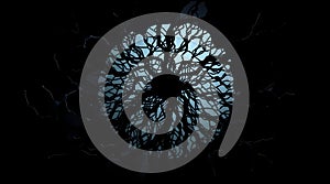 Abstract Blue Network Illustration on Black Background - Digital Art Design