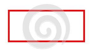 Simple red outlined rectangle on a plain white background