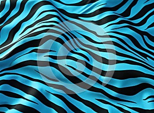 the image shows blue, black, and white zebra stripes on a blue fabric,
