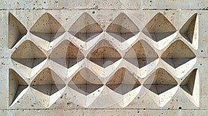 A geometric pattern of white concrete blocks.