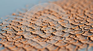 arid earth: cracked mud texture under the sun