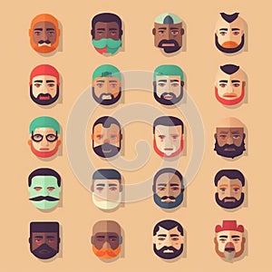 The image shows a collection of character faces.