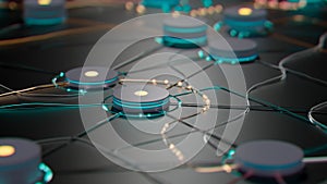 Luminous Network: A 3D Visualization of Interconnected Data Nodes