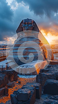 The Great Sphinx of Giza at Sunset