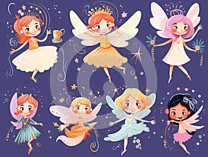 A Group Of Cartoon Fairies