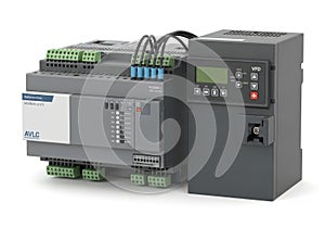 Industrial programmable logic controller with digital interface and display panel