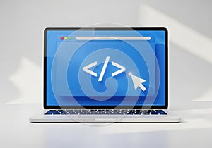 Laptop displaying code editor