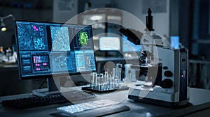 lab computer microscope research science