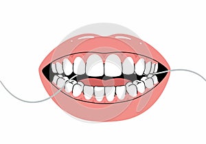 Floss teeth clipart