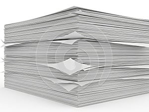 Stack of lined paper sheets