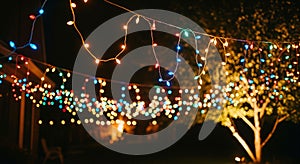 Outdoor String Lights Decoration at Night