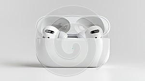 White Wireless Earbuds In Case