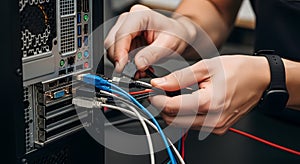 connecting usb cable to computer rear panel ports