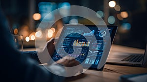 AI-generated users use tablets for data analysis