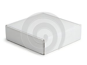Simple gray rectangular box with minimalist design placed on a plain background