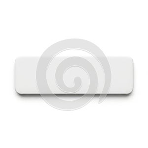 Minimalist white rectangular object with smooth edges and subtle shadow