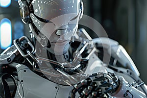 The image shows a robot restrained by chains, representing limitations in AI control and technology AIG62