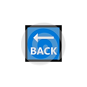 Blue Square Back Button Icon