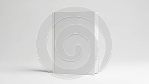 Minimalist white rectangular object placed on a plain surface. isolated on white background