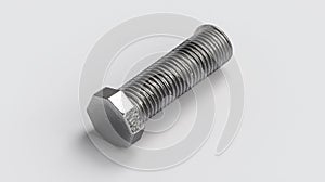 A silver bolt with a hexagonal head and threaded shaft.