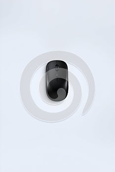 Black Wireless Computer Mouse on White Background - Tech Gadget Product Shot
