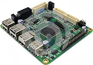 Compact development board featuring multiple connectivity options and processing power for embedded systems
