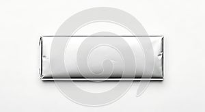 Sleek metallic rectangular object with reflective surface and rounded edges